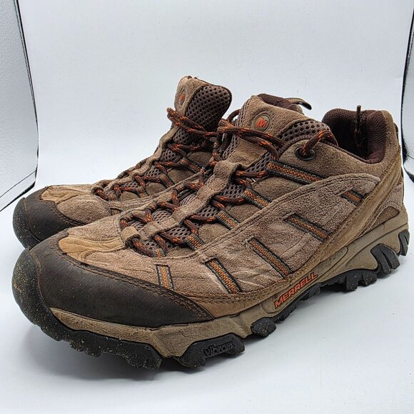 Merrell Boulder Mens Size 10 Brown Shoes Vibram Soles Camping Hiking Trails - Picture 4 of 13